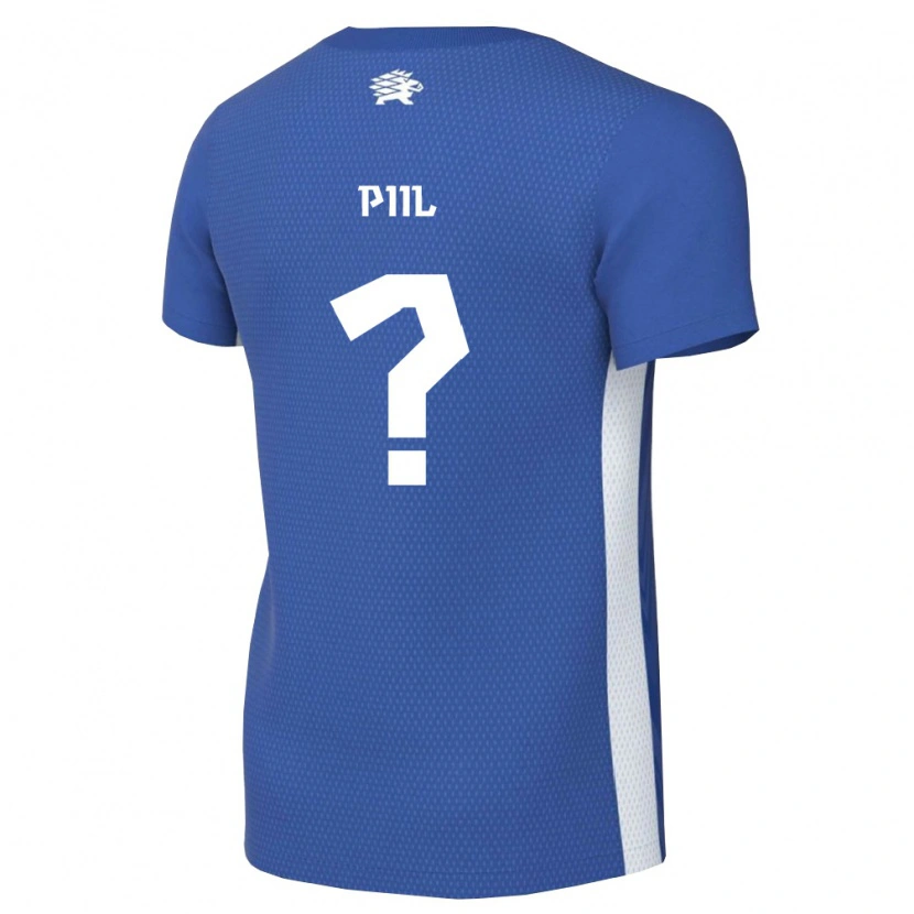 Danxen Hombre Camiseta Estonia Rico Piil #0 Azul Oscuro Blanco 1ª Equipación 26-28 La Camisa México