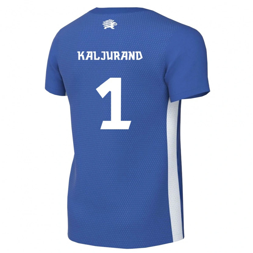 Danxen Hombre Camiseta Estonia Joonatan Kaljurand #1 Azul Oscuro Blanco 1ª Equipación 26-28 La Camisa México