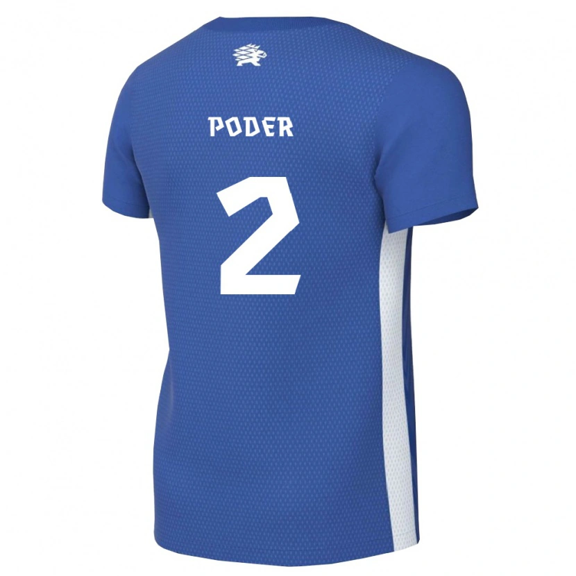 Danxen Hombre Camiseta Estonia Andreas Poder #2 Azul Oscuro Blanco 1ª Equipación 26-28 La Camisa México