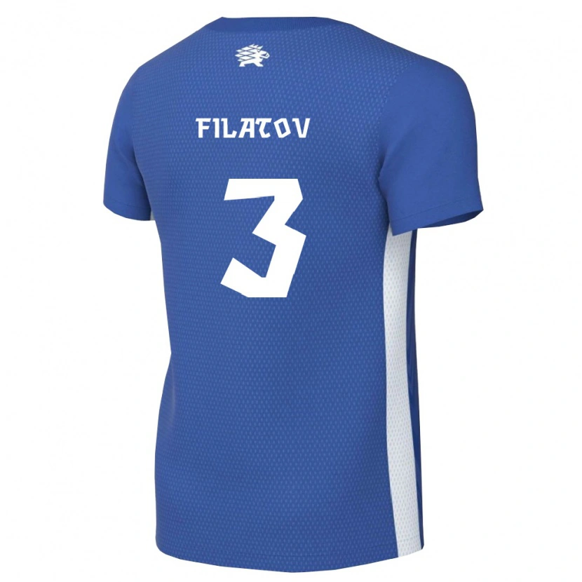Danxen Hombre Camiseta Estonia Aleksander Filatov #3 Azul Oscuro Blanco 1ª Equipación 26-28 La Camisa México