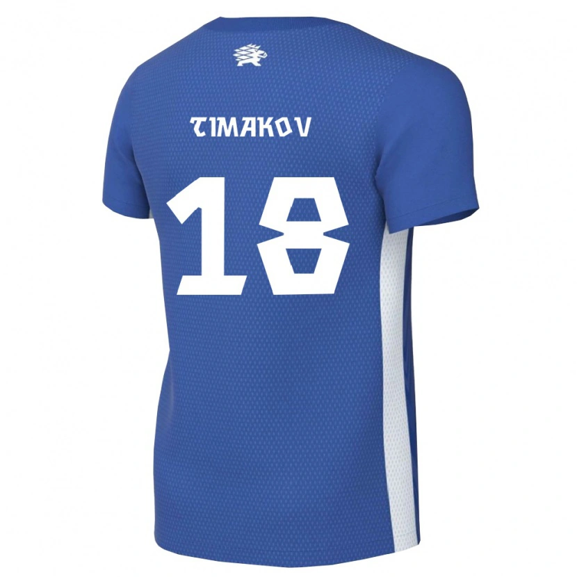 Danxen Hombre Camiseta Estonia Artjom Timakov #18 Azul Oscuro Blanco 1ª Equipación 26-28 La Camisa México