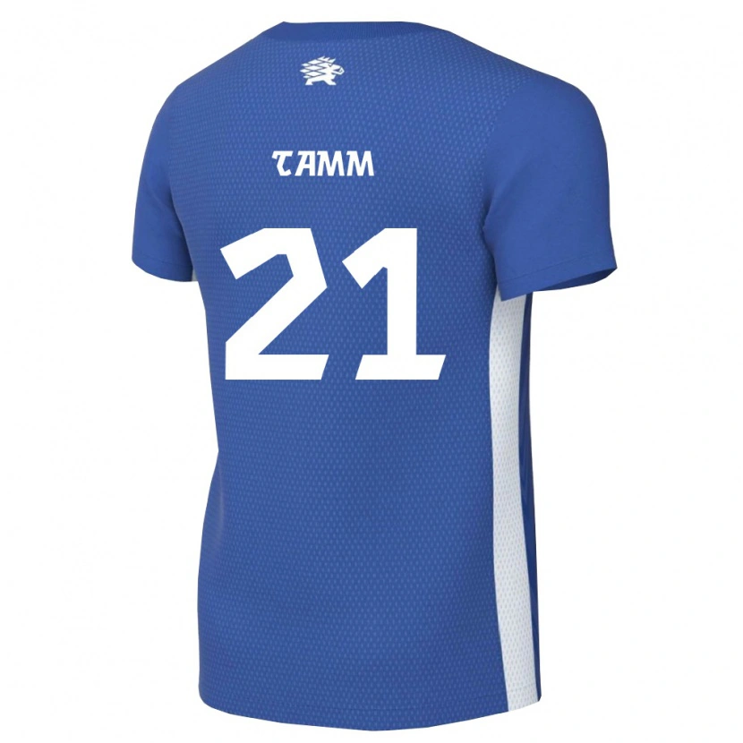Danxen Hombre Camiseta Estonia Alex Tamm #21 Azul Oscuro Blanco 1ª Equipación 26-28 La Camisa México
