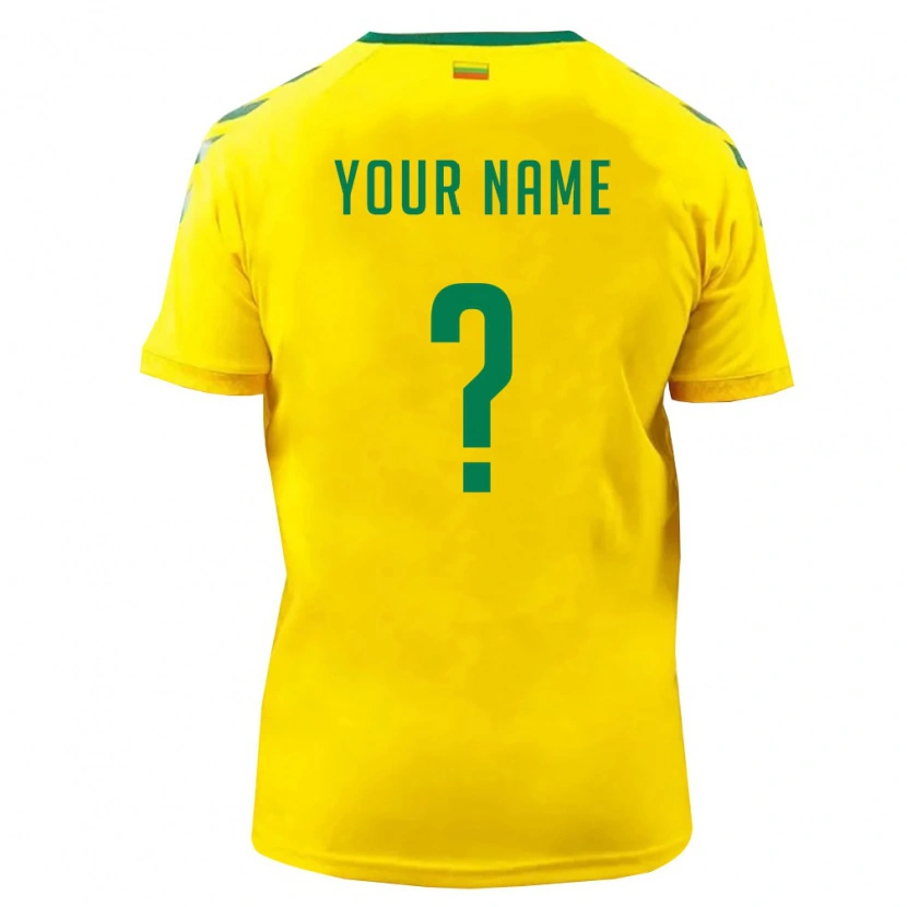Danxen Hombre Camiseta Lituania Su Nombre #0 Amarillo Verde 1ª Equipación 26-28 La Camisa México