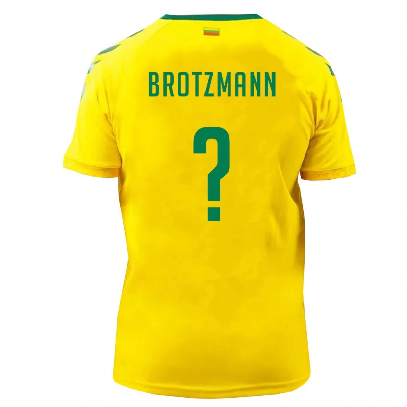 Danxen Hombre Camiseta Lituania Gleb Brotzmann #0 Amarillo Verde 1ª Equipación 26-28 La Camisa México