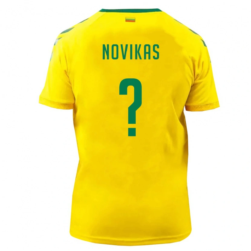 Danxen Hombre Camiseta Lituania Artiom Novikas #0 Amarillo Verde 1ª Equipación 26-28 La Camisa México