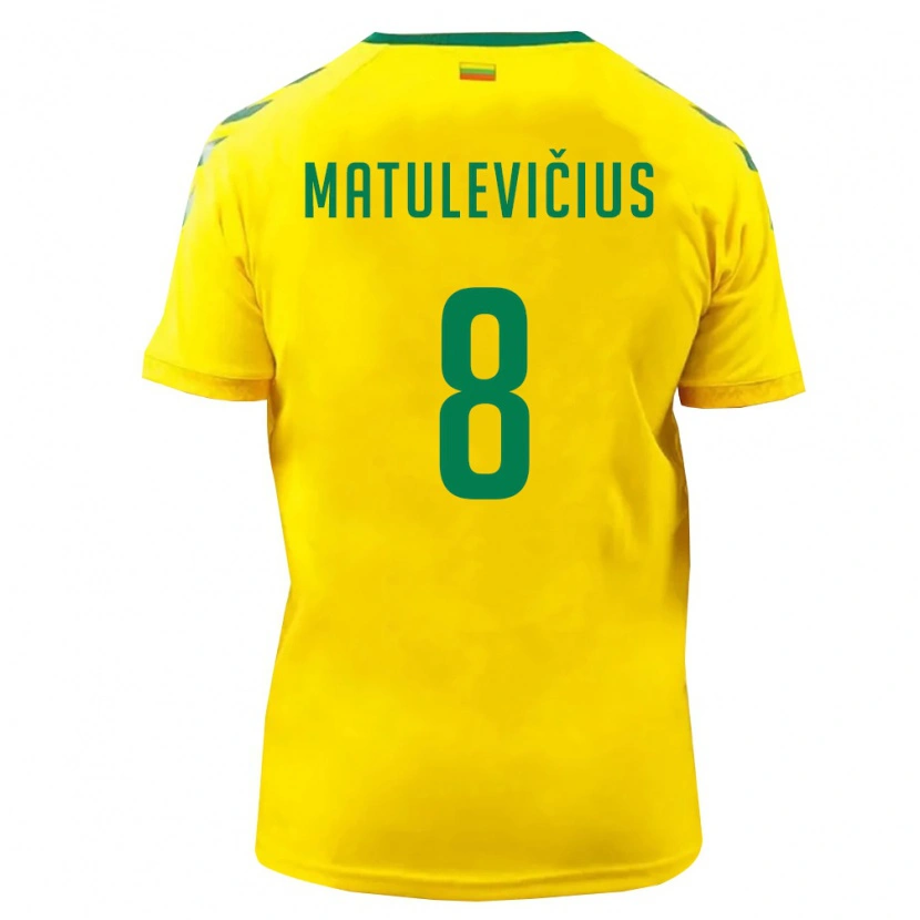 Danxen Hombre Camiseta Lituania Giedrius Matulevičius #8 Amarillo Verde 1ª Equipación 26-28 La Camisa México