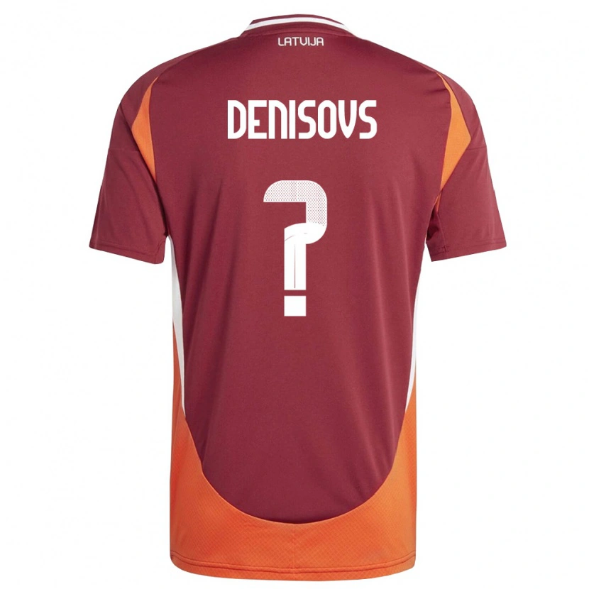 Danxen Hombre Camiseta Letonia Artemijs Denisovs #0 Rojo Oscuro Blanco Naranja 1ª Equipación 26-28 La Camisa México