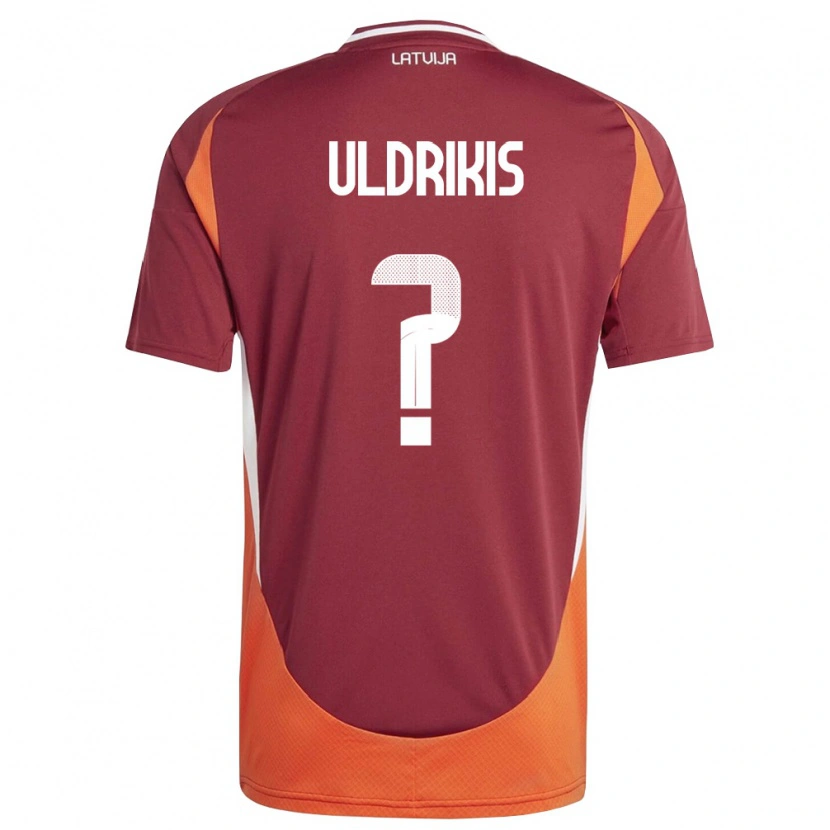 Danxen Hombre Camiseta Letonia Roberts Uldrikis #0 Rojo Oscuro Blanco Naranja 1ª Equipación 26-28 La Camisa México