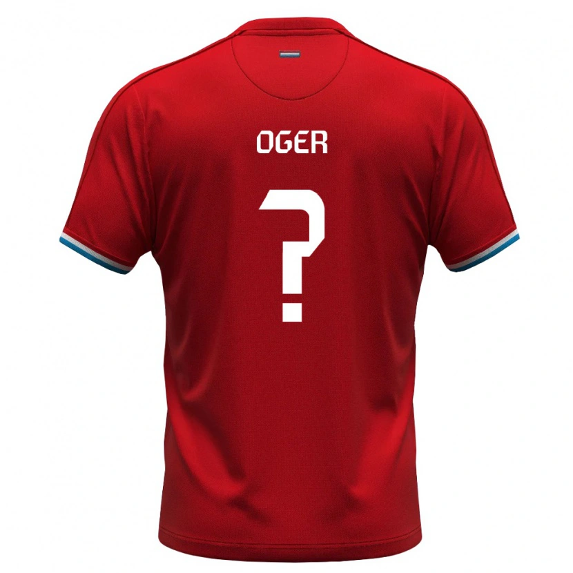Danxen Hombre Camiseta Luxemburgo Mylan Oger #0 Rojo Blanco Azul 1ª Equipación 26-28 La Camisa México