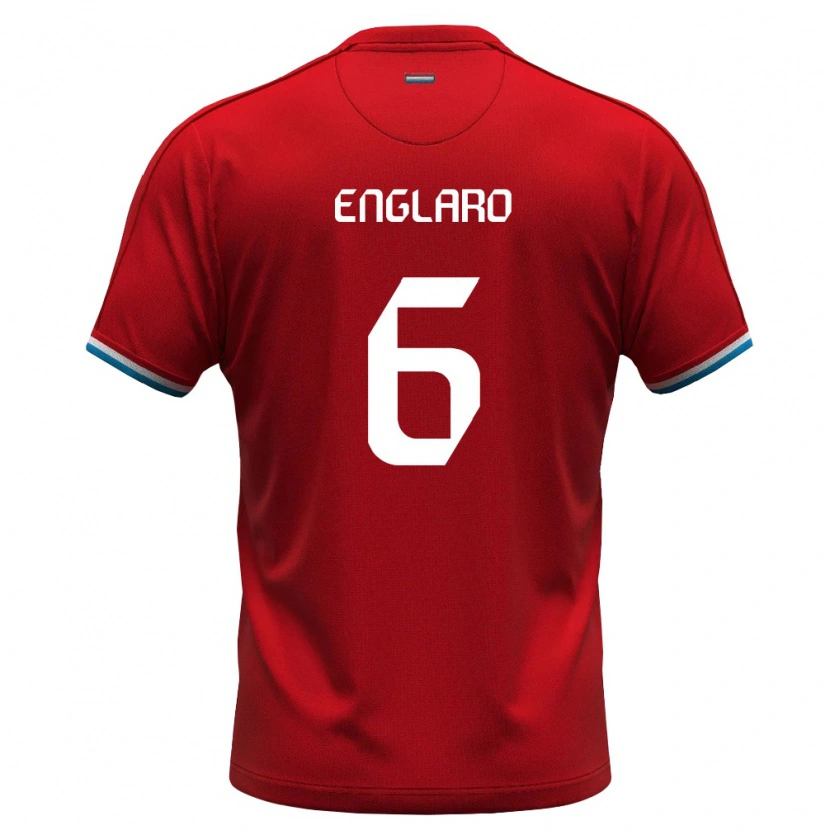Danxen Hombre Camiseta Luxemburgo Ivan Englaro #6 Rojo Blanco Azul 1ª Equipación 26-28 La Camisa México