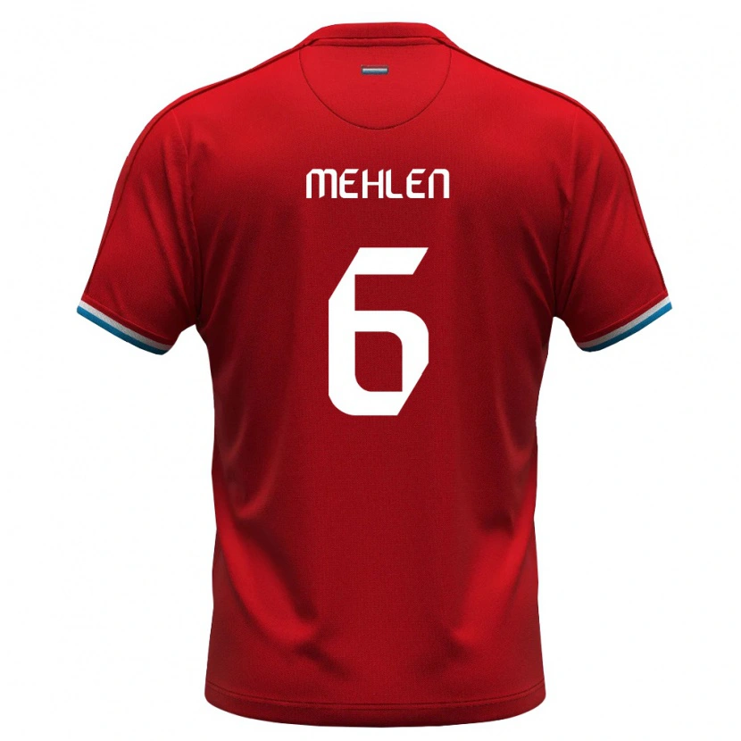 Danxen Hombre Camiseta Luxemburgo Maurice Mehlen #6 Rojo Blanco Azul 1ª Equipación 26-28 La Camisa México