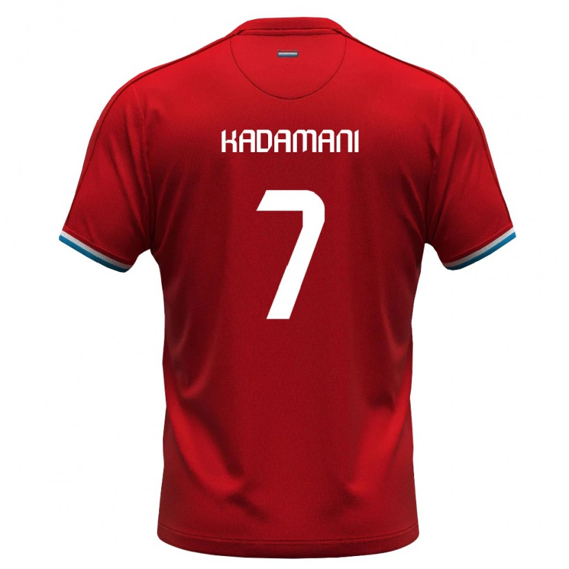 Danxen Hombre Camiseta Luxemburgo Hamza Kadamani #7 Rojo Blanco Azul 1ª Equipación 26-28 La Camisa México