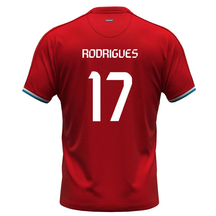 Danxen Hombre Camiseta Luxemburgo James Rodrigues #17 Rojo Blanco Azul 1ª Equipación 26-28 La Camisa México