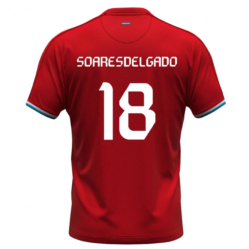 Danxen Hombre Camiseta Luxemburgo Marceu Soares Delgado #18 Rojo Blanco Azul 1ª Equipación 26-28 La Camisa México