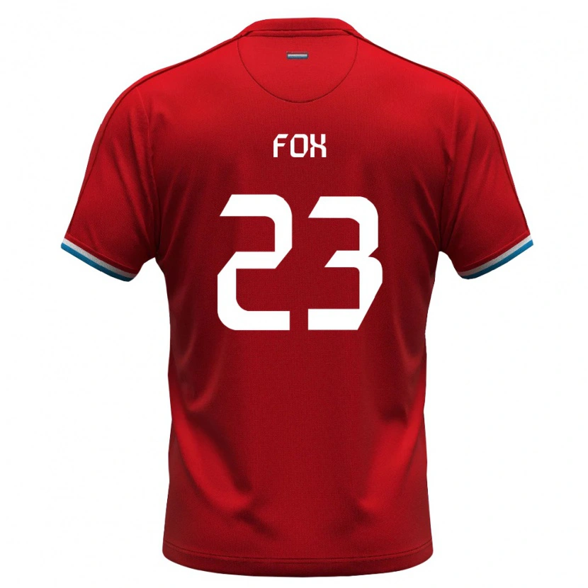 Danxen Hombre Camiseta Luxemburgo Lucas Fox #23 Rojo Blanco Azul 1ª Equipación 26-28 La Camisa México