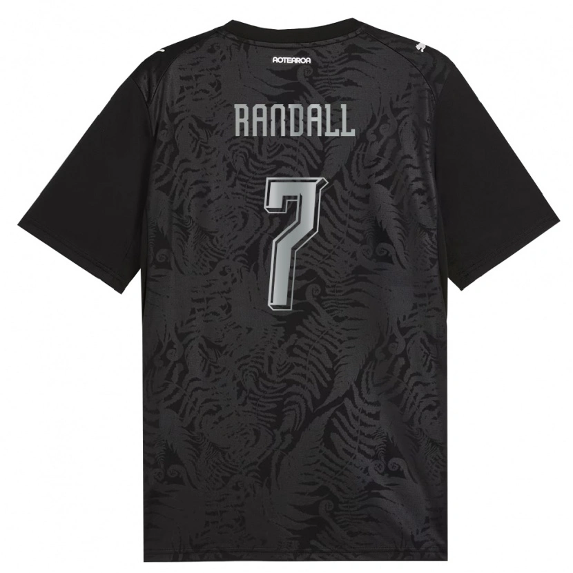 Danxen Hombre Camiseta Nueva Zelanda Jesse Randall #7 Blanco Negro Gris 1ª Equipación 26-28 La Camisa México
