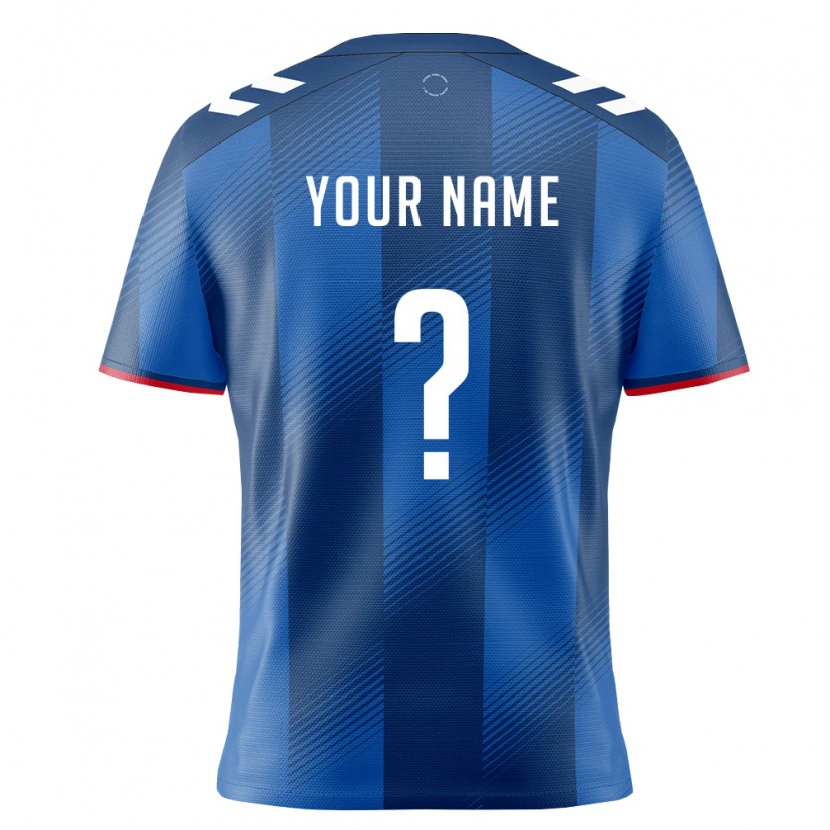 Danxen Hombre Camiseta Puerto Rico Su Nombre #0 Azul Real Rojo Blanco 1ª Equipación 26-28 La Camisa México