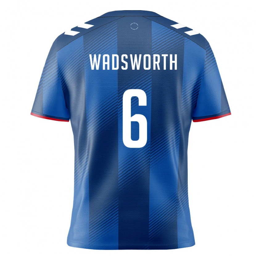 Danxen Hombre Camiseta Puerto Rico Lleyton Wadsworth #6 Azul Real Rojo Blanco 1ª Equipación 26-28 La Camisa México