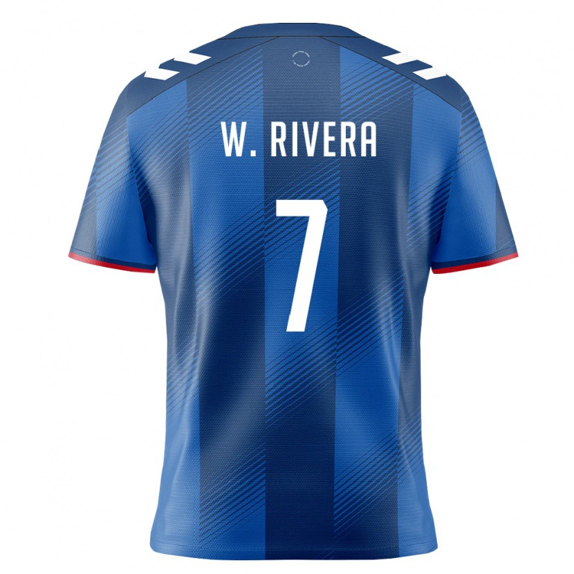 Danxen Hombre Camiseta Puerto Rico Wilfredo Rivera #7 Azul Real Rojo Blanco 1ª Equipación 26-28 La Camisa México