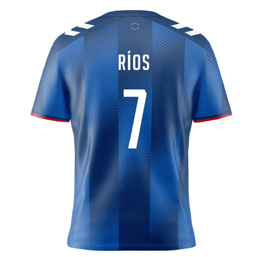 Danxen Hombre Camiseta Puerto Rico Edwin Ríos #7 Azul Real Rojo Blanco 1ª Equipación 26-28 La Camisa México