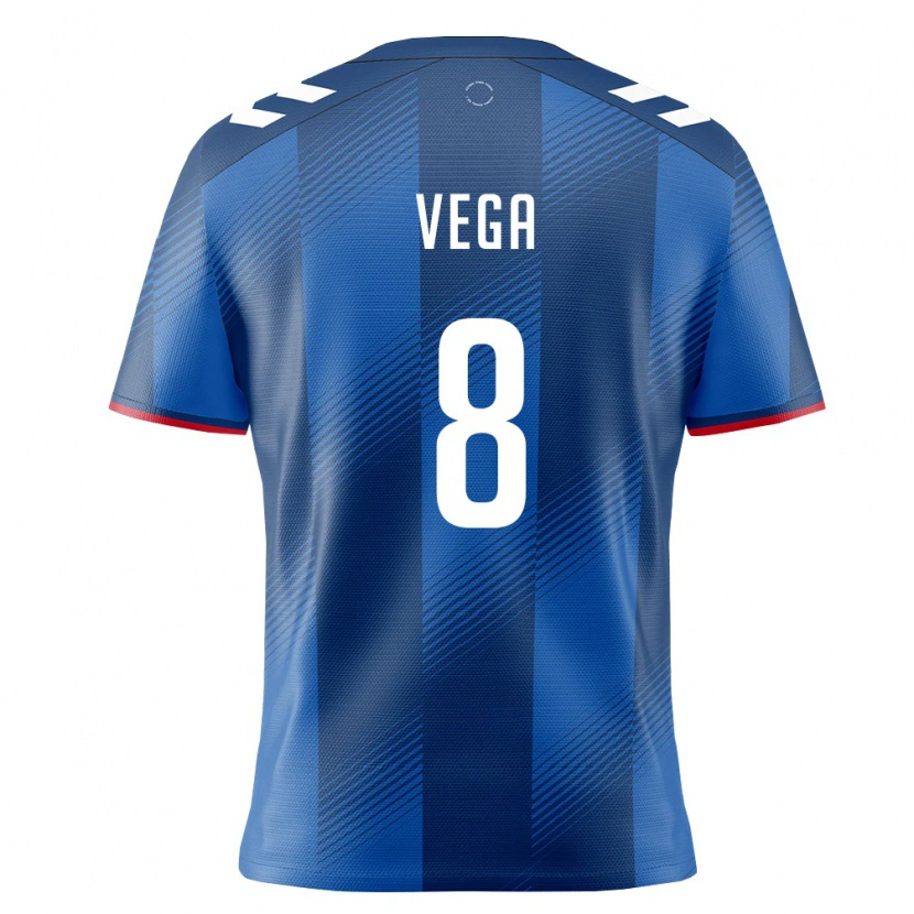 Danxen Hombre Camiseta Puerto Rico Ougir Vega #8 Azul Real Rojo Blanco 1ª Equipación 26-28 La Camisa México