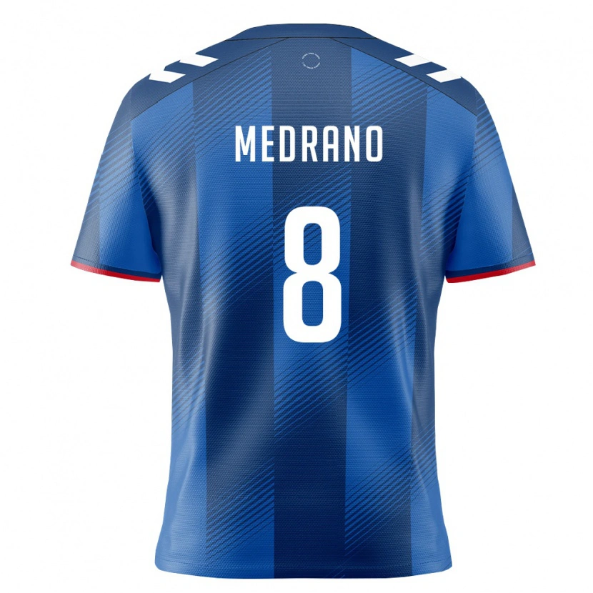 Danxen Hombre Camiseta Puerto Rico Keven Medrano #8 Azul Real Rojo Blanco 1ª Equipación 26-28 La Camisa México