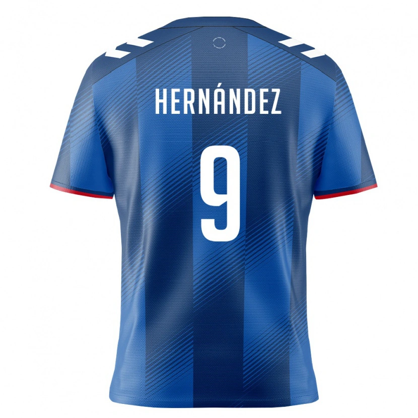 Danxen Hombre Camiseta Puerto Rico Lucas Hernández #9 Azul Real Rojo Blanco 1ª Equipación 26-28 La Camisa México