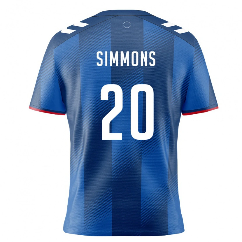 Danxen Hombre Camiseta Puerto Rico Caleb Simmons #20 Azul Real Rojo Blanco 1ª Equipación 26-28 La Camisa México