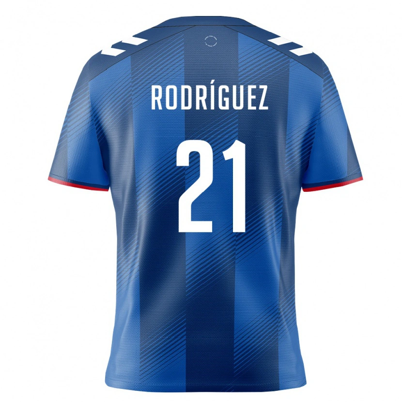 Danxen Hombre Camiseta Puerto Rico Jomar Rodríguez #21 Azul Real Rojo Blanco 1ª Equipación 26-28 La Camisa México