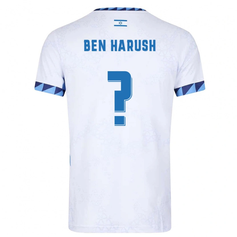 Danxen Hombre Camiseta Israel Noam Ben Harush #0 Blanco Azul Claro 1ª Equipación 26-28 La Camisa México