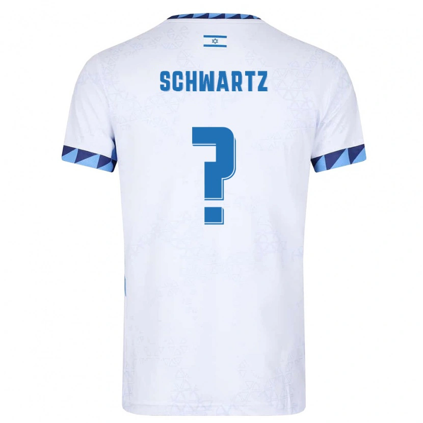 Danxen Hombre Camiseta Israel Noam Schwartz #0 Blanco Azul Claro 1ª Equipación 26-28 La Camisa México