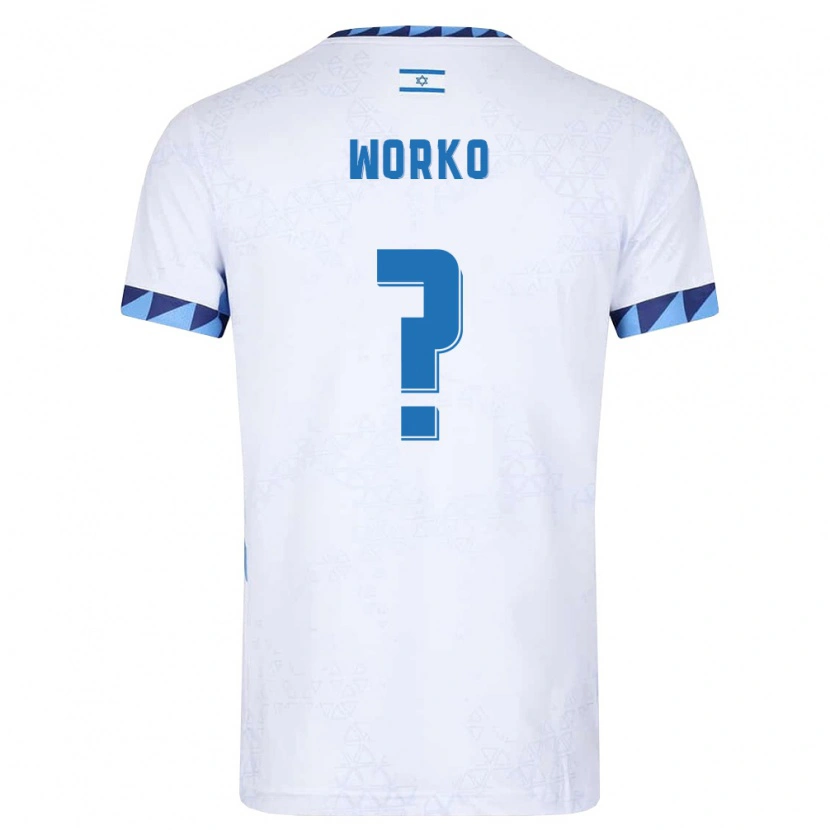 Danxen Hombre Camiseta Israel Degats Worko #0 Blanco Azul Claro 1ª Equipación 26-28 La Camisa México