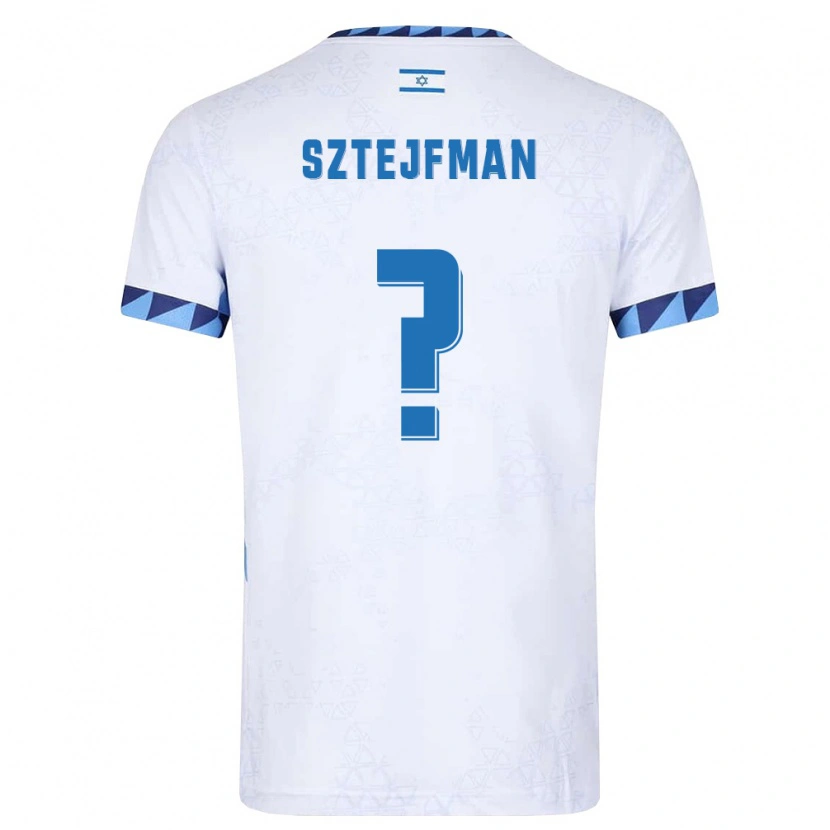 Danxen Hombre Camiseta Israel Noam Sztejfman #0 Blanco Azul Claro 1ª Equipación 26-28 La Camisa México