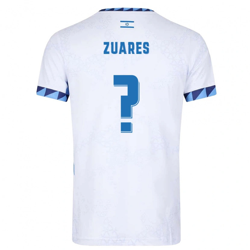Danxen Hombre Camiseta Israel Ben Zuares #0 Blanco Azul Claro 1ª Equipación 26-28 La Camisa México