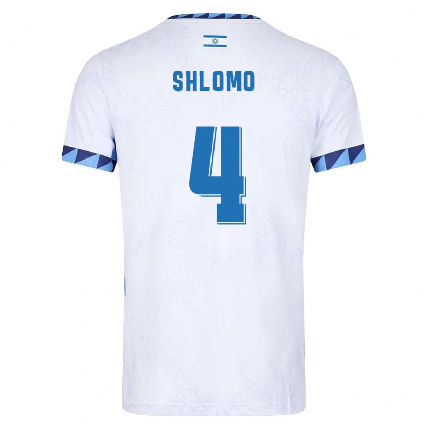 Danxen Hombre Camiseta Israel Raz Shlomo #4 Blanco Azul Claro 1ª Equipación 26-28 La Camisa México