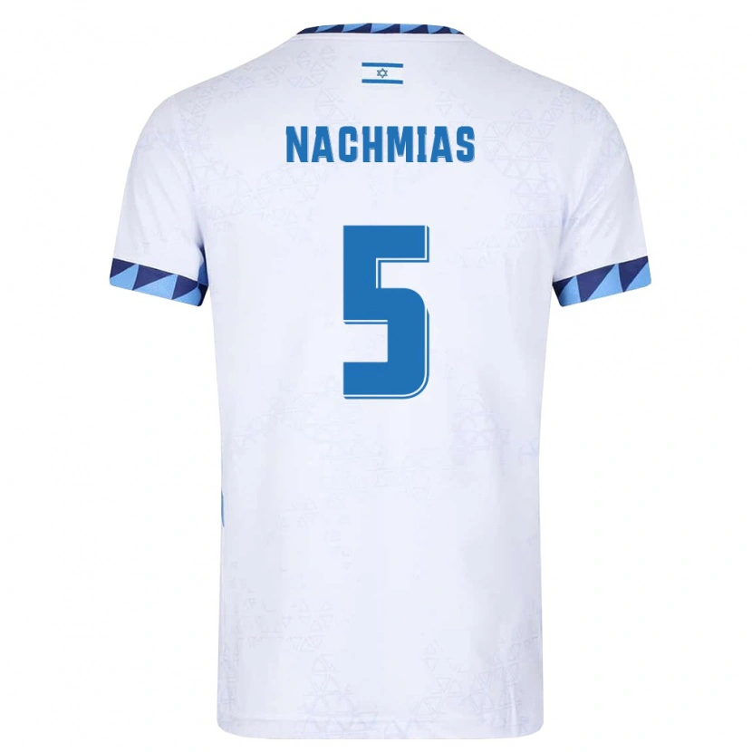 Danxen Hombre Camiseta Israel Idan Nachmias #5 Blanco Azul Claro 1ª Equipación 26-28 La Camisa México