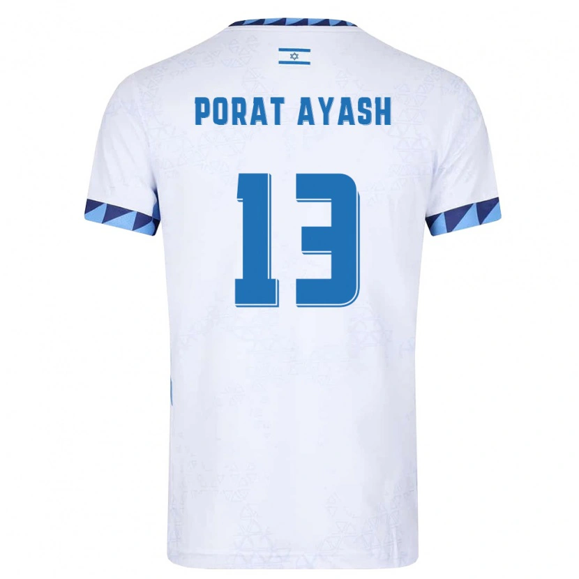 Danxen Hombre Camiseta Israel Anis Porat Ayash #13 Blanco Azul Claro 1ª Equipación 26-28 La Camisa México