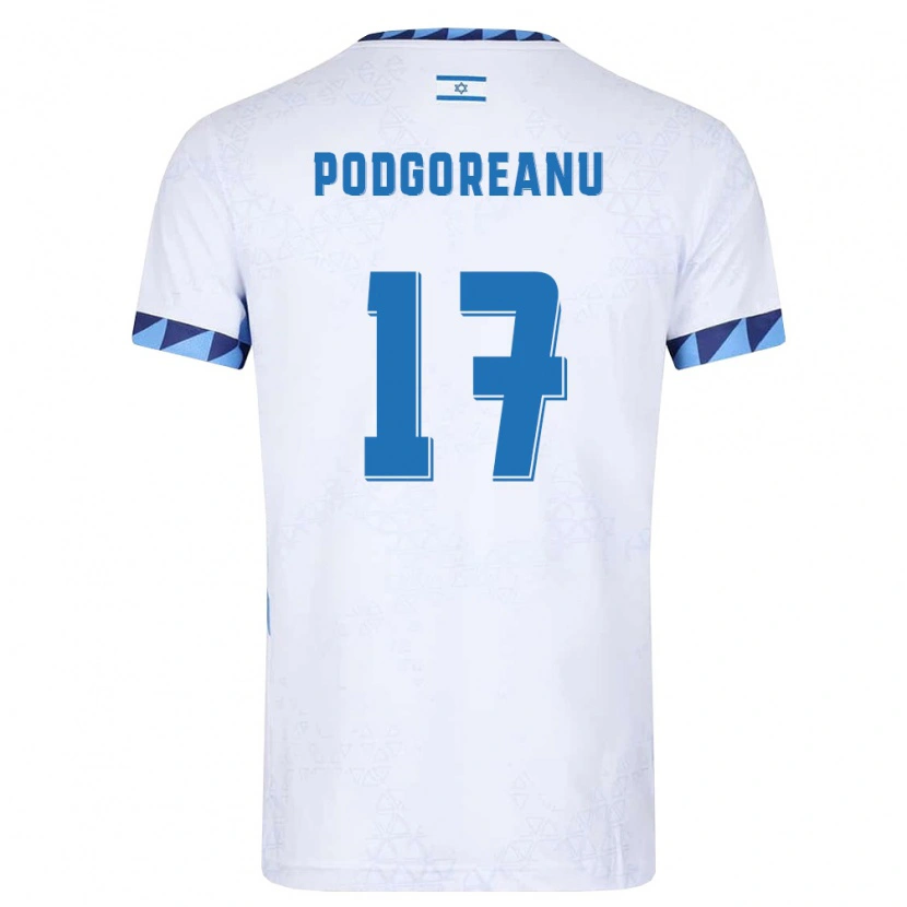 Danxen Hombre Camiseta Israel Suf Podgoreanu #17 Blanco Azul Claro 1ª Equipación 26-28 La Camisa México