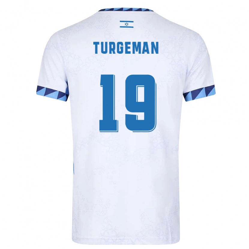 Danxen Hombre Camiseta Israel Dor Turgeman #19 Blanco Azul Claro 1ª Equipación 26-28 La Camisa México