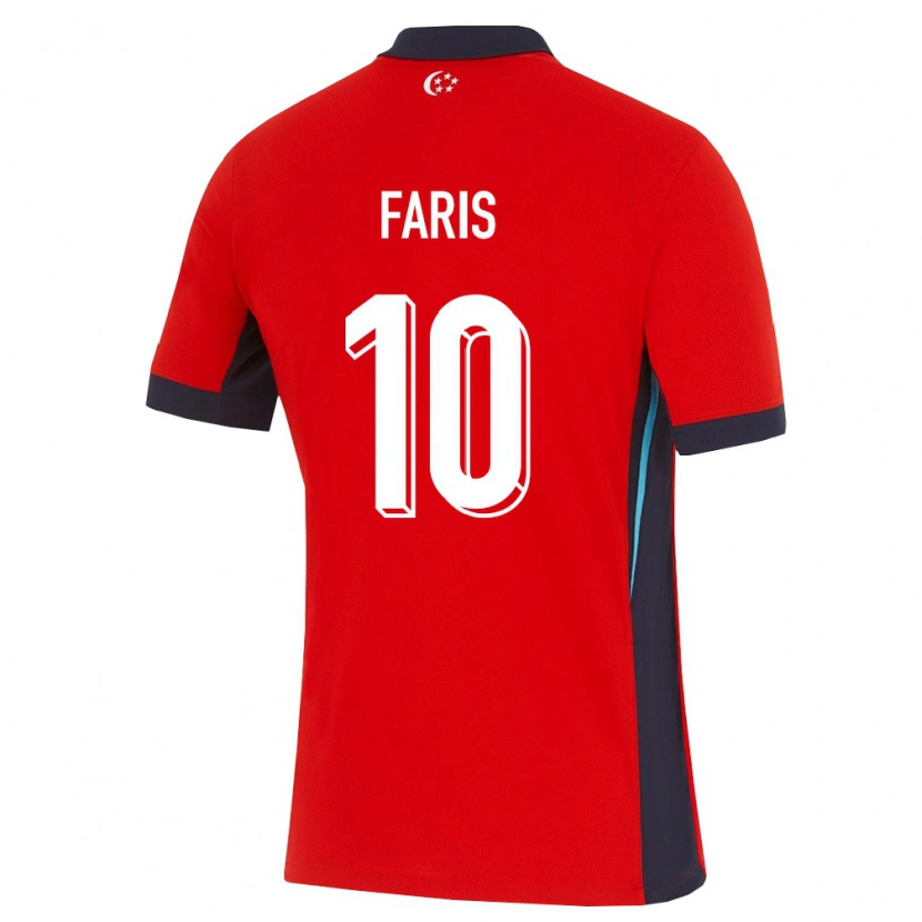 Danxen Hombre Camiseta Singapur Faris Ramli #10 Rojo Blanco Negro 1ª Equipación 26-28 La Camisa México