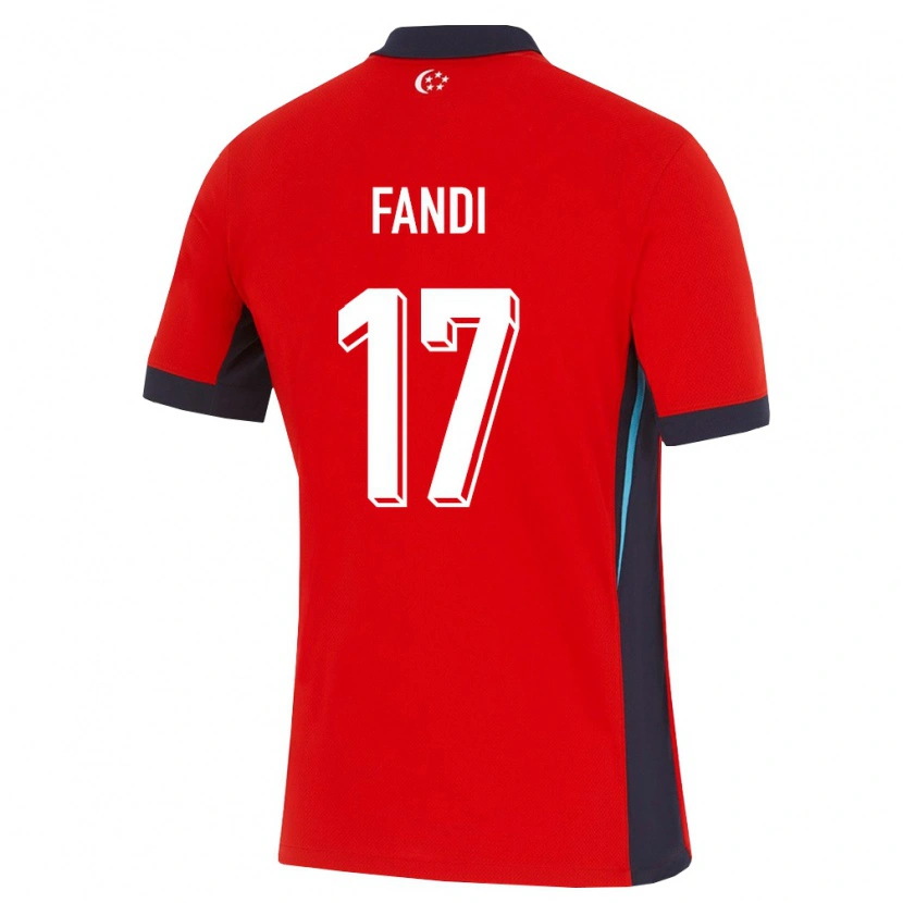 Danxen Hombre Camiseta Singapur Iryan Fandi #17 Rojo Blanco Negro 1ª Equipación 26-28 La Camisa México