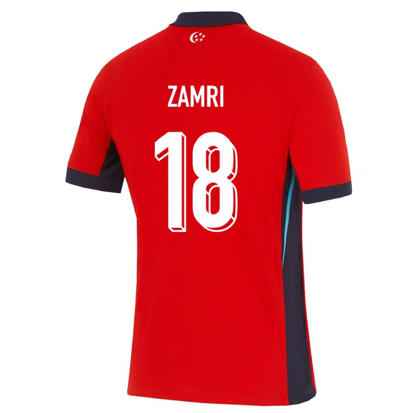 Danxen Hombre Camiseta Singapur Zamir Zamri #18 Rojo Blanco Negro 1ª Equipación 26-28 La Camisa México