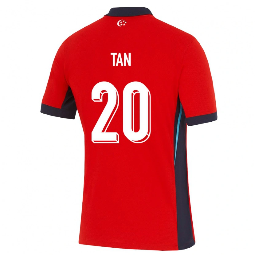 Danxen Hombre Camiseta Singapur Joel Tan #20 Rojo Blanco Negro 1ª Equipación 26-28 La Camisa México