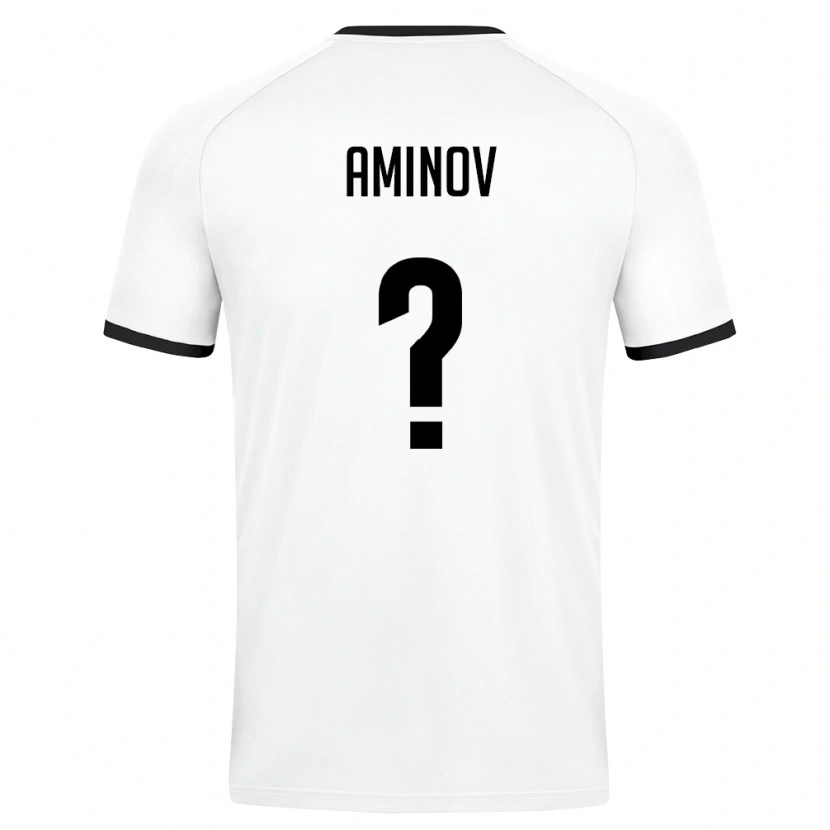 Danxen Hombre Camiseta Uzbekistán Sanjar Aminov #0 Blanco Verde Oscuro 2ª Equipación 26-28 La Camisa México