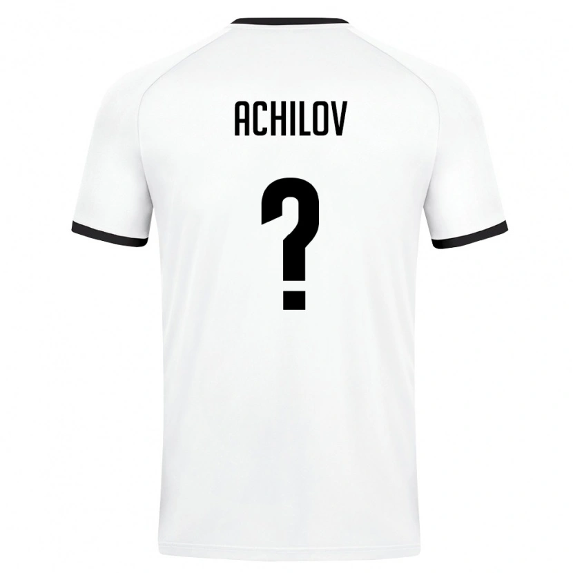 Danxen Hombre Camiseta Uzbekistán Fayz Achilov #0 Blanco Verde Oscuro 2ª Equipación 26-28 La Camisa México