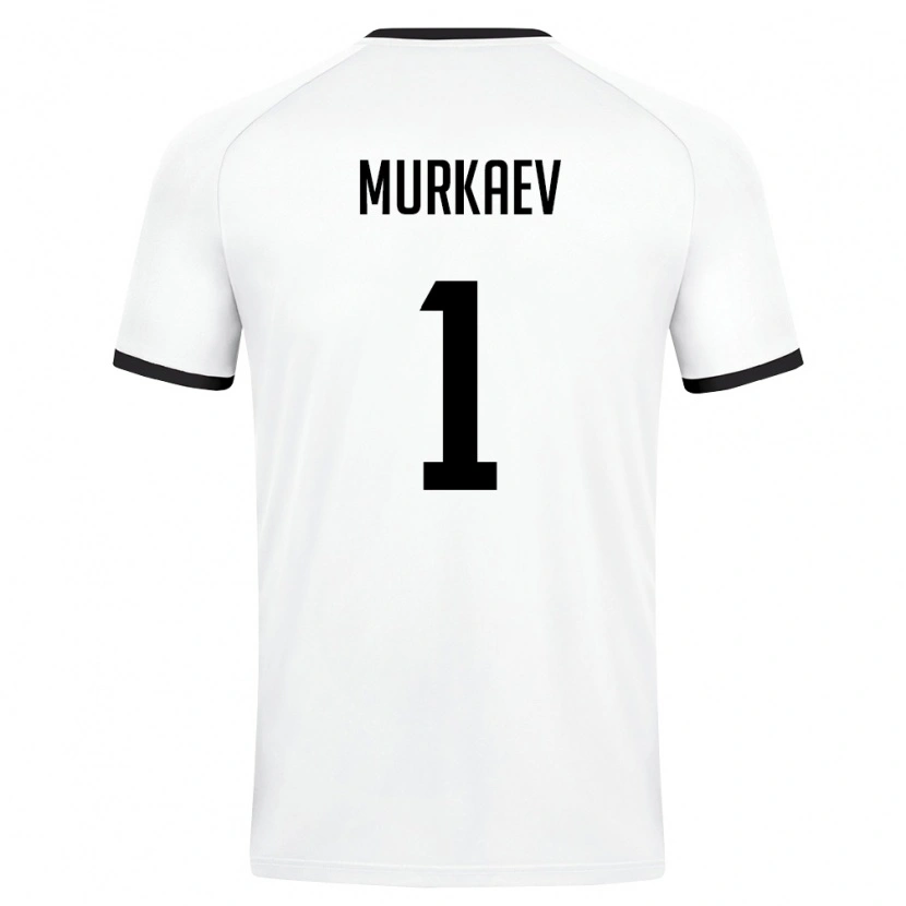 Danxen Hombre Camiseta Uzbekistán Maksim Murkaev #1 Blanco Verde Oscuro 2ª Equipación 26-28 La Camisa México