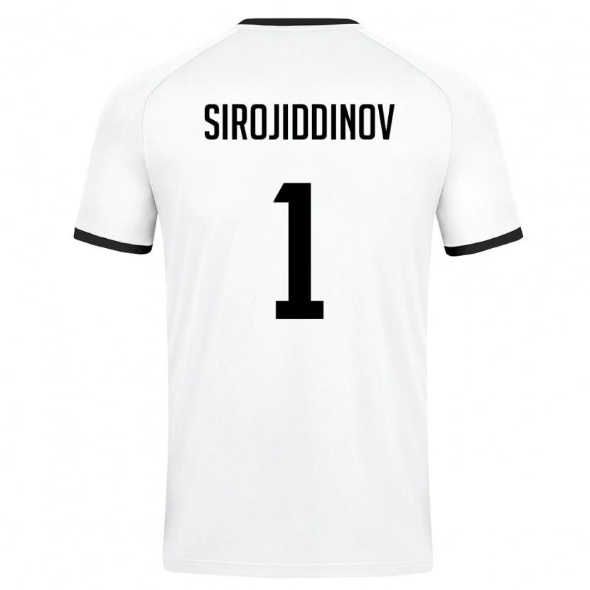 Danxen Hombre Camiseta Uzbekistán Mekhrojbek Sirojiddinov #1 Blanco Verde Oscuro 2ª Equipación 26-28 La Camisa México