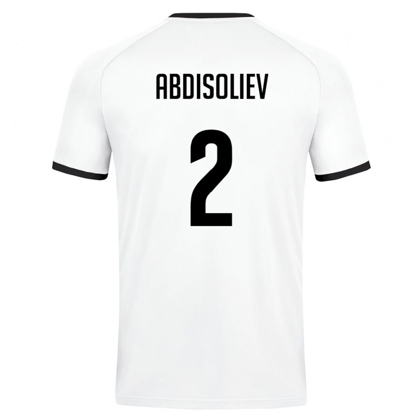 Danxen Hombre Camiseta Uzbekistán Mashkhurbek Abdisoliev #2 Blanco Verde Oscuro 2ª Equipación 26-28 La Camisa México
