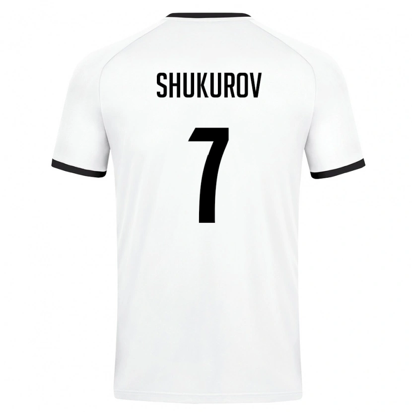 Danxen Hombre Camiseta Uzbekistán Otabek Shukurov #7 Blanco Verde Oscuro 2ª Equipación 26-28 La Camisa México