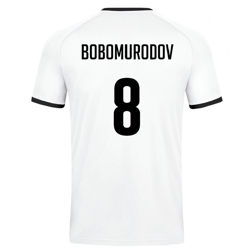 Danxen Hombre Camiseta Uzbekistán Abulfayz Bobomurodov #8 Blanco Verde Oscuro 2ª Equipación 26-28 La Camisa México